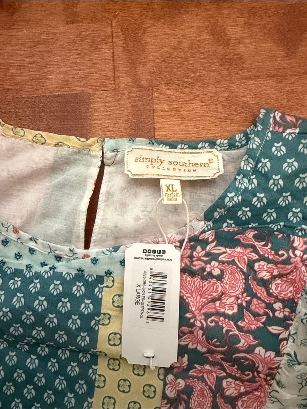 NWT Simply Southern Pastel Patchwork Tiered Maxi Dress #N014 - Picture 4 of 7